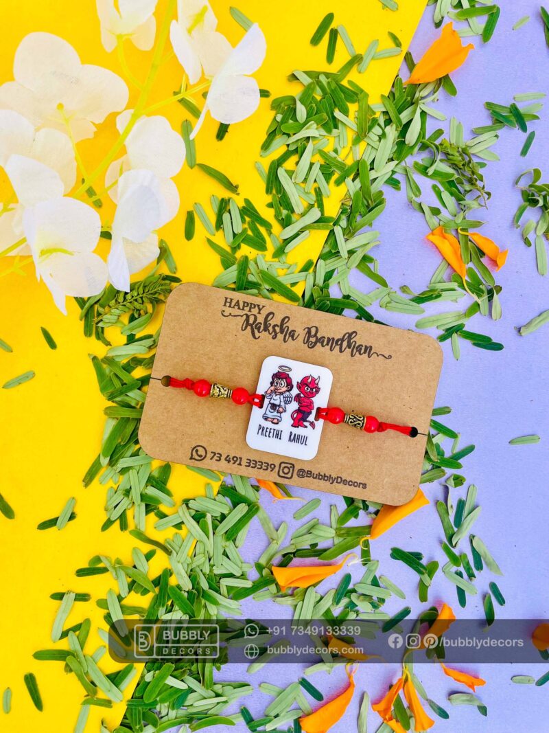 Bro Sis printed Rakhi - Bubbly Decors
