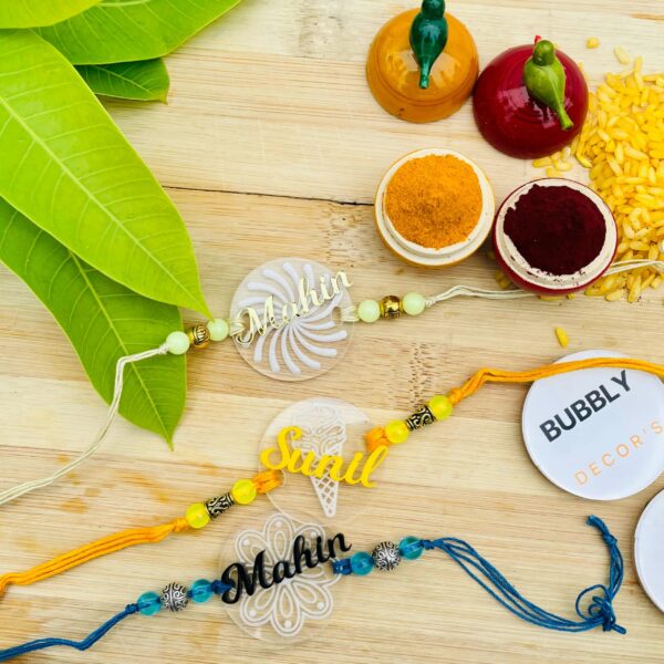 Engraved rakhi - Bubbly Decors