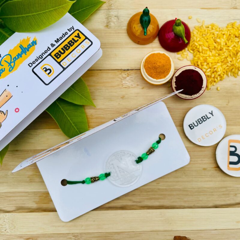 Name Alphabet Etching Rakhi - Bubbly Decors