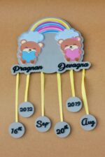 baby details frame teddy theme - Bubbly Decors