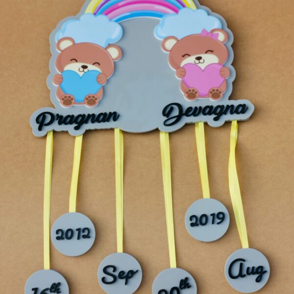 baby details frame teddy theme - Bubbly Decors