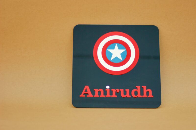 name board captain America - Bubbly Decors
