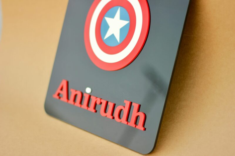 name board captain America - Bubbly Decors