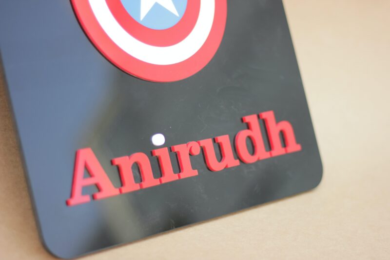 name board captain America - Bubbly Decors