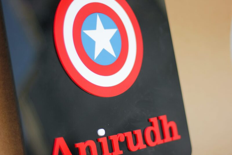 name board captain America - Bubbly Decors