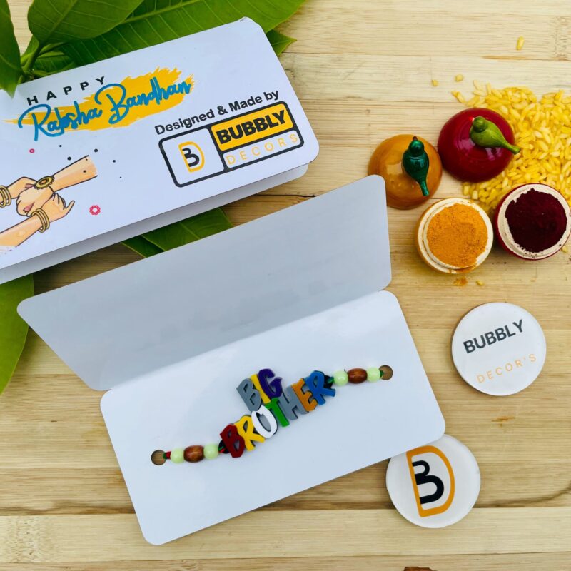 Colourful letters Rakhi - Bubbly Decors