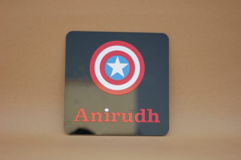 name board captain America - Bubbly Decors