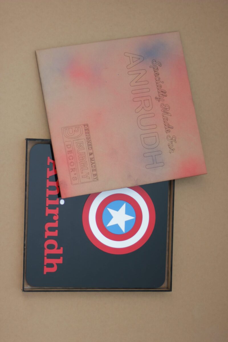 name board captain America - Bubbly Decors