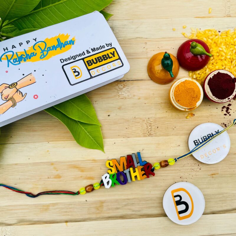 Colourful letters Rakhi - Bubbly Decors
