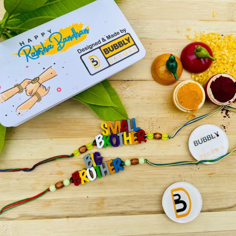 Colourful letters Rakhi - Bubbly Decors