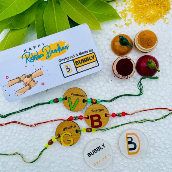 Name Alphabet Rakhi - Bubbly Decors