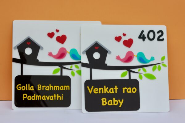 Name board Birds themed - Bubbly Decors