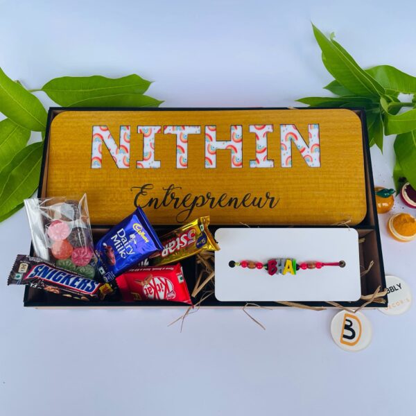 Rakhi combo Name Board for Brother - Bubbly Decors