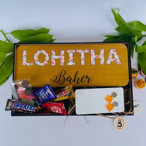Rakhi combo Name Board for Sister - Bubbly Decors