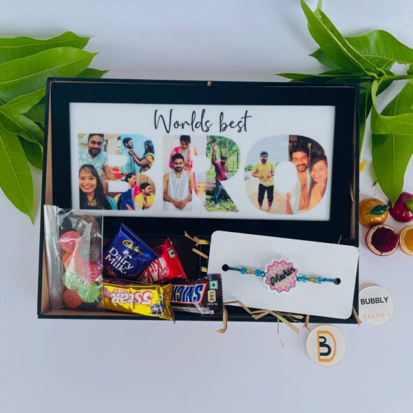 Rakhi combo Bro Photo Mask for Brother - Bubbly Decors