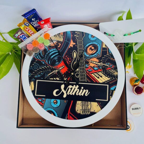 Rakhi combo Clock for Brother - Bubbly Decors