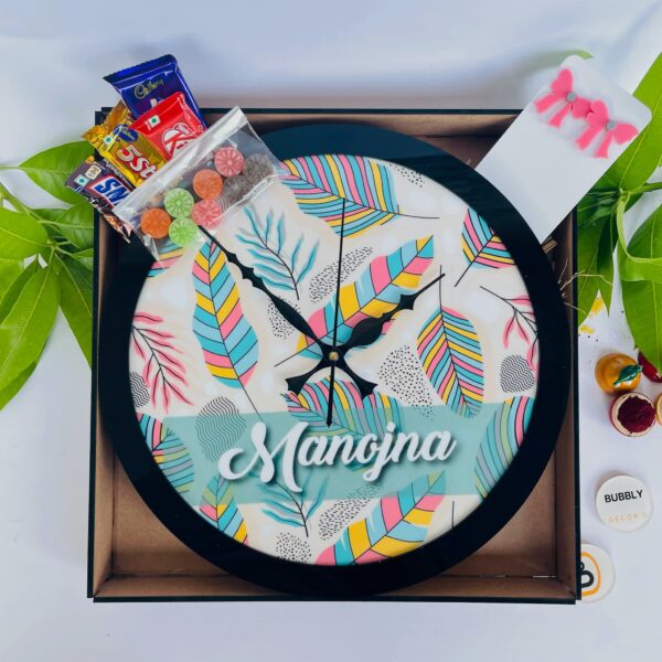 Rakhi combo clock for Sister - Bubbly Decors