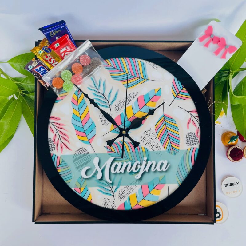 Rakhi combo clock for Sister - Bubbly Decors