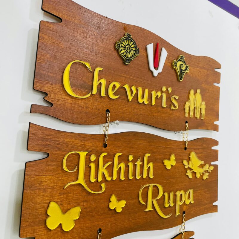 lord venkateswara themed name board - Bubbly Decors