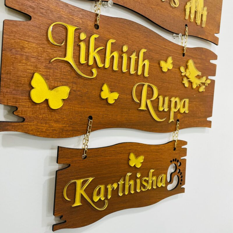 lord venkateswara themed name board - Bubbly Decors