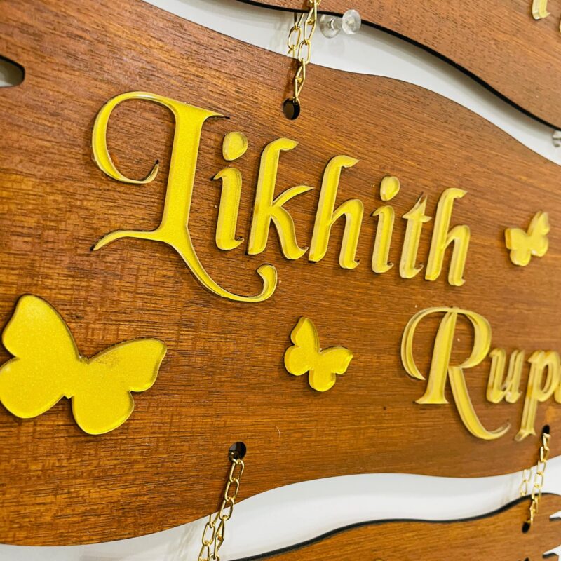 lord venkateswara themed name board - Bubbly Decors
