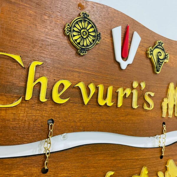 lord venkateswara themed name board - Bubbly Decors