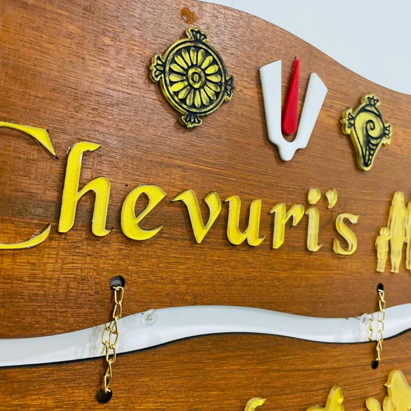 lord venkateswara themed name board - Bubbly Decors