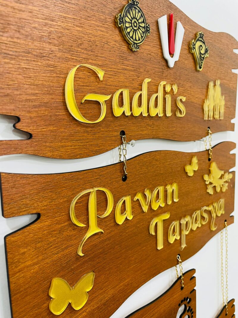 lord venkateswara themed name board - Bubbly Decors