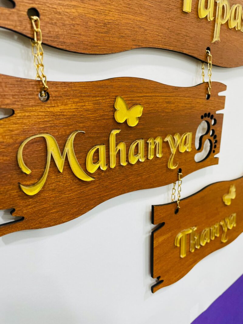 lord venkateswara themed name board - Bubbly Decors