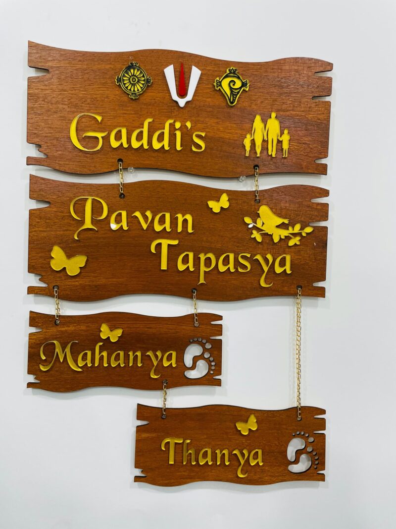 lord venkateswara themed name board - Bubbly Decors