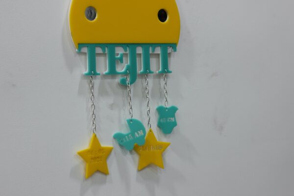 Baby Car Frame With Birth Details - Bubbly Decors