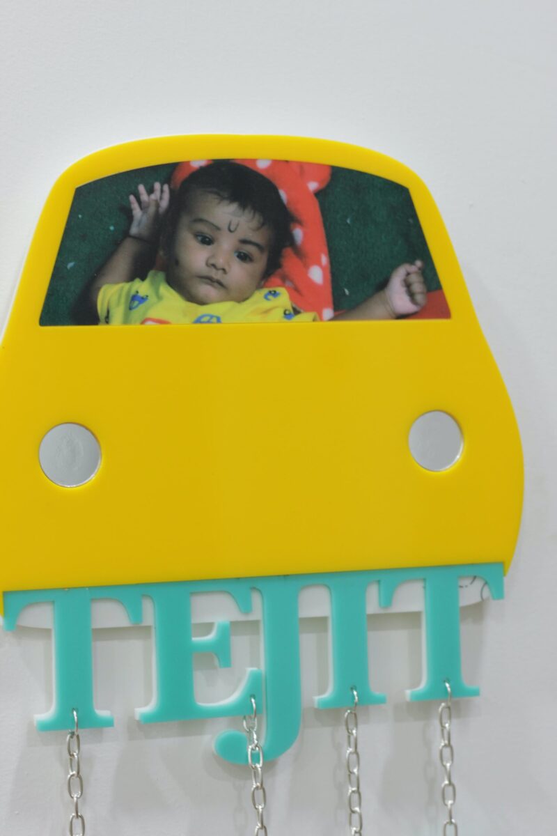 Baby Car Frame With Birth Details - Bubbly Decors