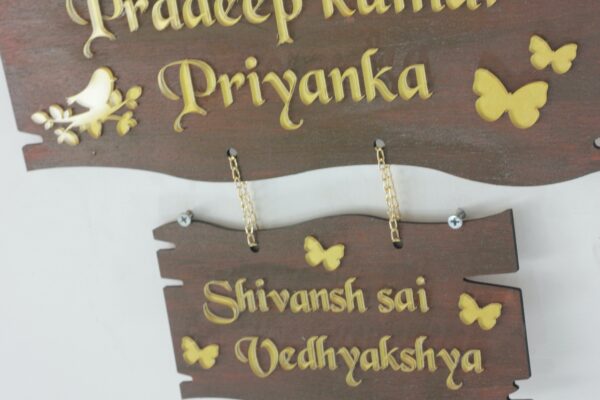 name board 2 steps - Bubbly Decors