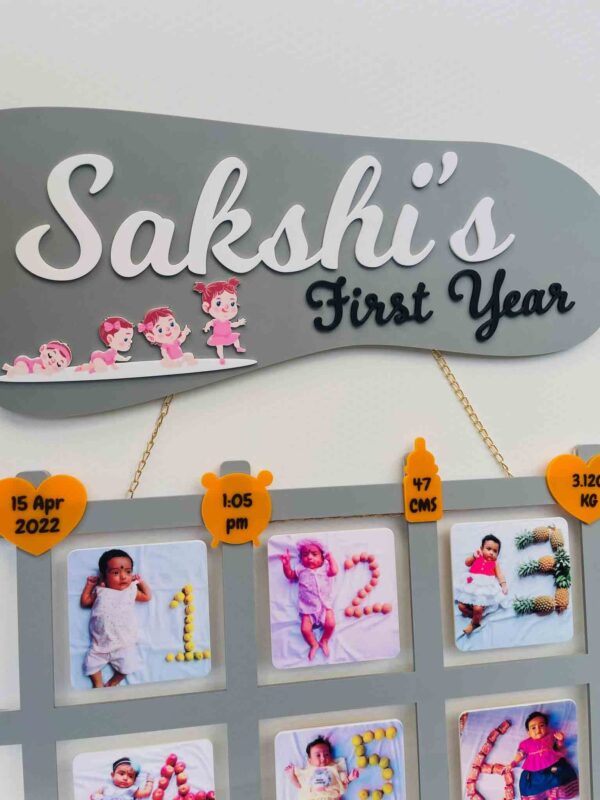 Baby 12 months frame - Bubbly Decors