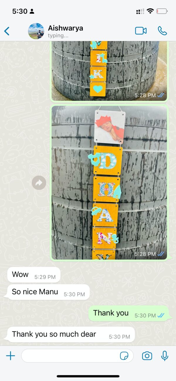 Hanging letter tiles - Bubbly Decors