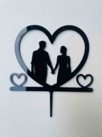 Cake topper hearts couple - Bubbly Decors