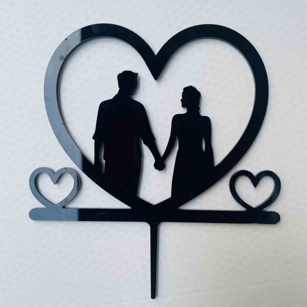 Cake topper hearts couple - Bubbly Decors