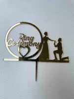 Cake topper Ring ceremony gold colour - Bubbly Decors