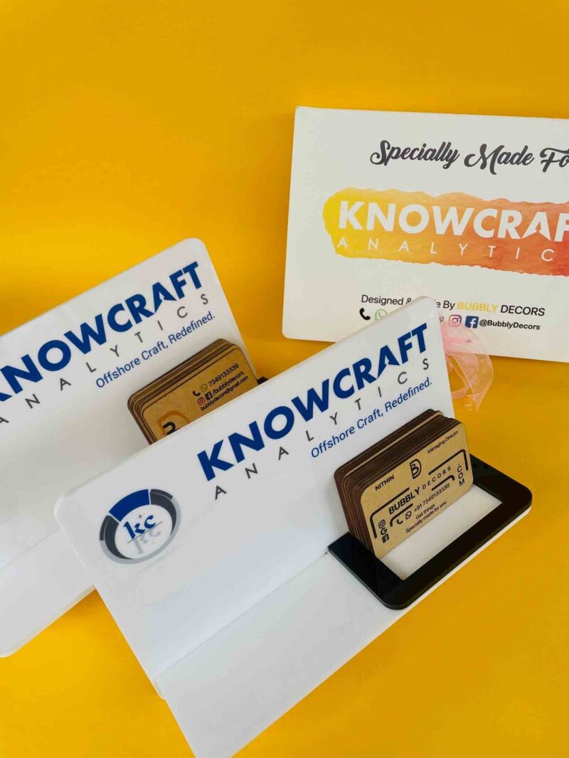 Visiting cards stand with brand or name - Bubbly Decors