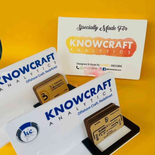 Visiting cards stand with brand or name - Bubbly Decors