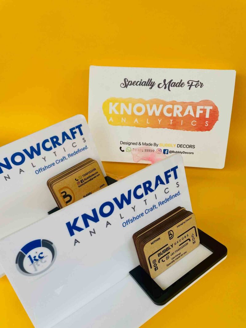 Visiting cards stand with brand or name - Bubbly Decors