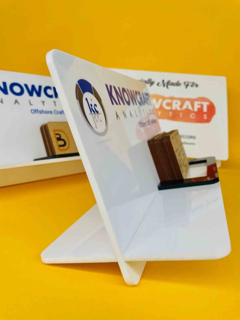 Visiting cards stand with brand or name - Bubbly Decors
