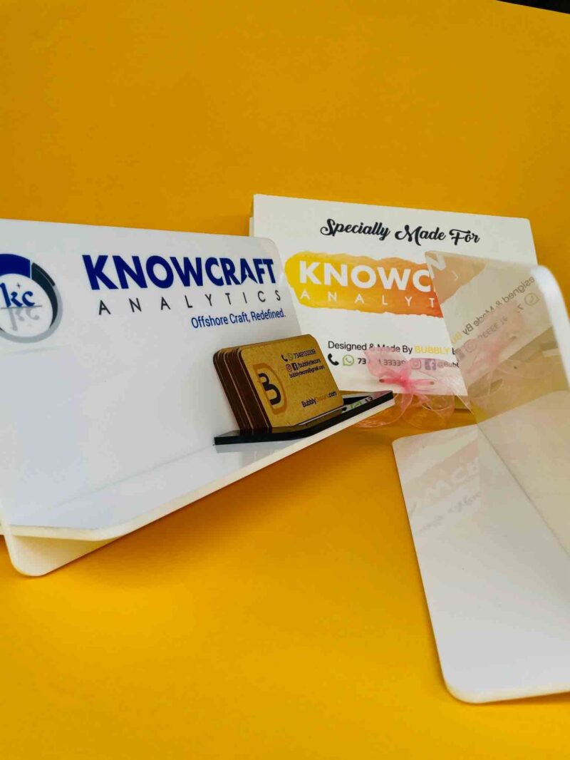 Visiting cards stand with brand or name - Bubbly Decors