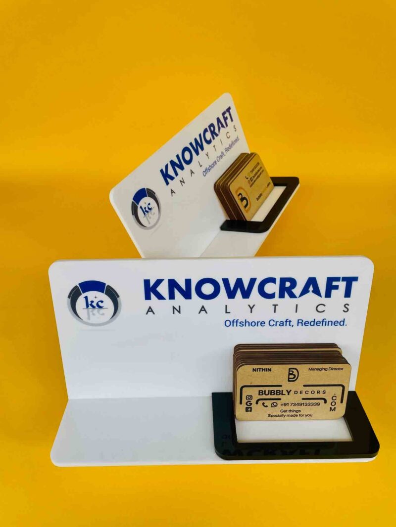 Visiting cards stand with brand or name - Bubbly Decors