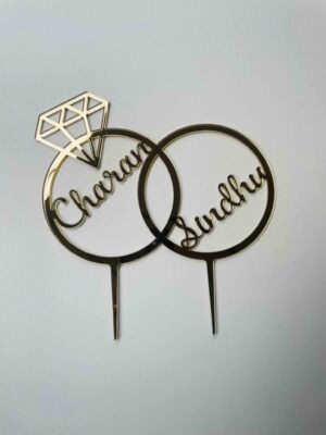 Cake topper couple ring - Bubbly Decors