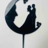 Half moon couple cake topper - Bubbly Decors