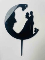 Half moon couple cake topper - Bubbly Decors