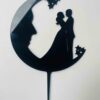 Half moon couple cake topper - Bubbly Decors