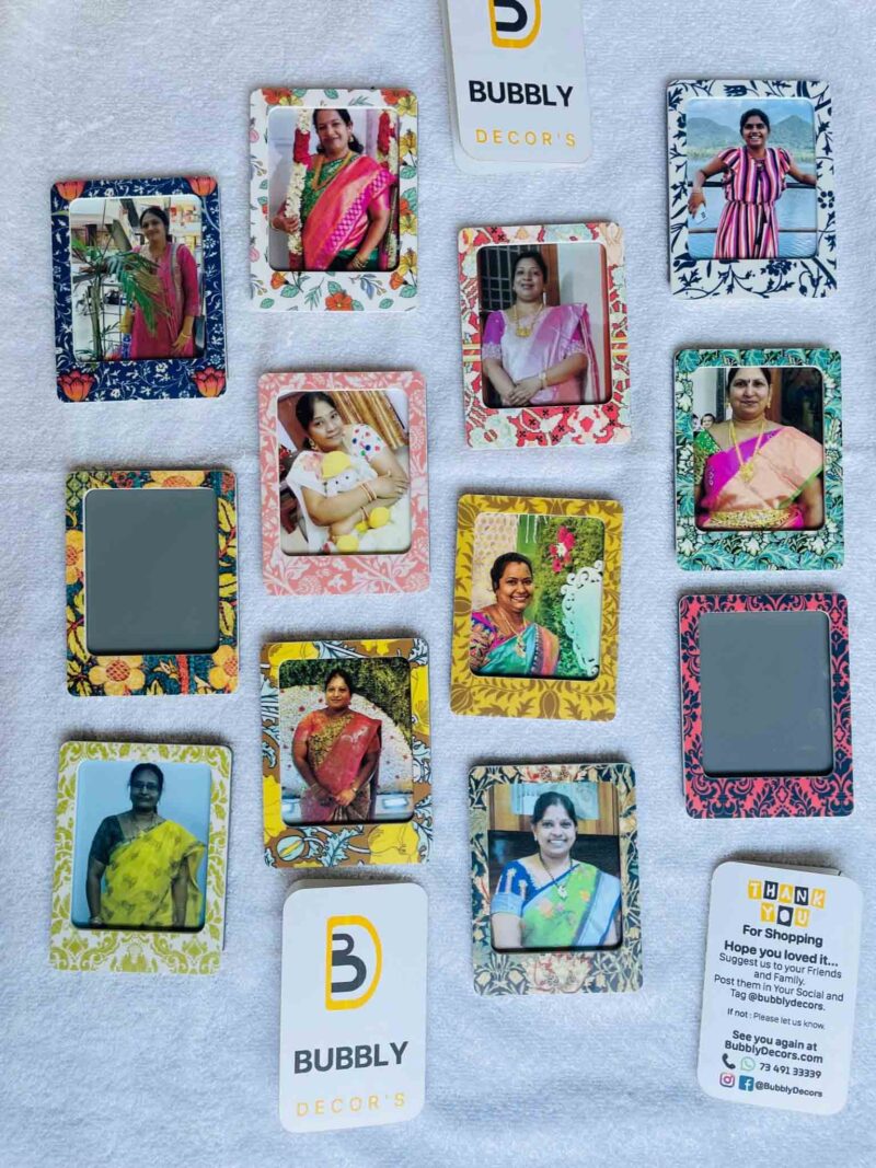 Pattern portrait photo magnets - Bubbly Decors