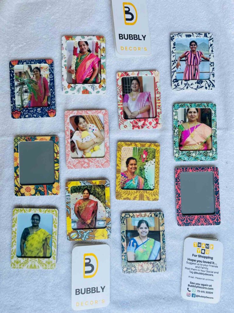 Pattern portrait photo magnets - Bubbly Decors